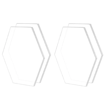 80шт прозрачных акриловых карточек с шестигранной заготовкой, вырезанных из листа, выложите обычную плитку свадебным украшением для названия номера стола