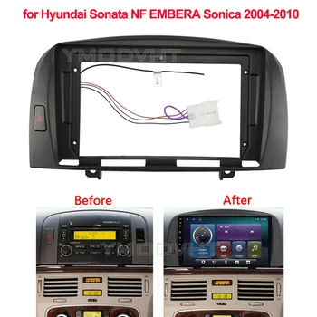 9-дюймовый Автомобильный Радиоприемник для Hyundai Sonata NF EMBERA Sonica 2004-2010 DVD Стерео Комплект Отделки Приборной Панели Рамка Для Установки Панели