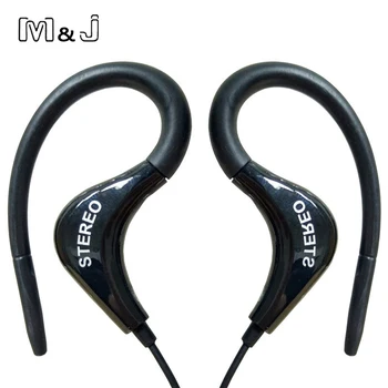 M & J Bass 3,5 мм Спортивные Проводные Наушники Для Бега, Гарнитура для Наушников с Микрофоном Для iPhone Samsung MP3 MP4 PC Высокого Качества