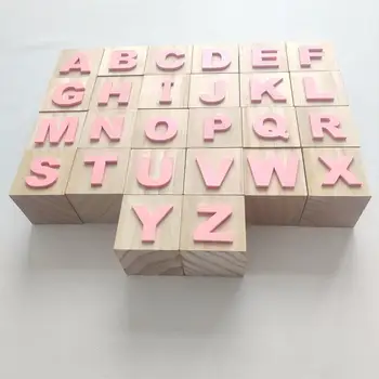Легкий, защищающий от царапин маленький деревянный блок с английским алфавитом, 26 штук, детская игрушка, алфавитный блок, украшение для дома