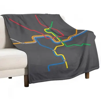 Новая карта метро DC, плед, диван, одеяло, мягкие одеяла для кровати, одеяло для волос