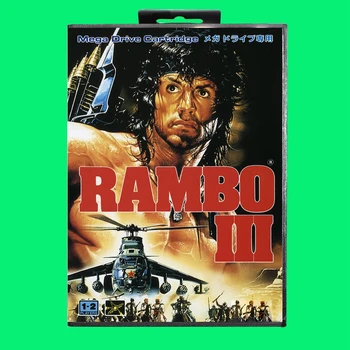 Самый популярный игровой картридж Rambo III 16-битная игровая карта MD с коробкой для Sega Megadrive/ Genesis