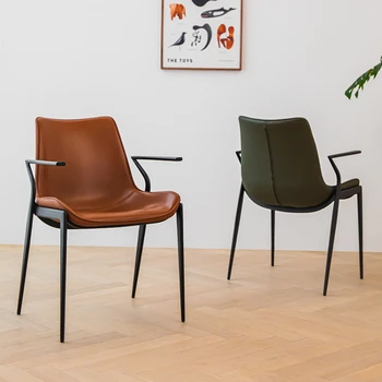 Скандинавские Роскошные Обеденные стулья Итальянское седло Столовые стулья со спинкой Бизнес Cadeira Мебель для гостиной WZ50DC